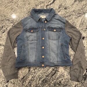 Miss Posh Jean Jacket Womens XL Denim Trucker‎ Long Sleeve Button #219